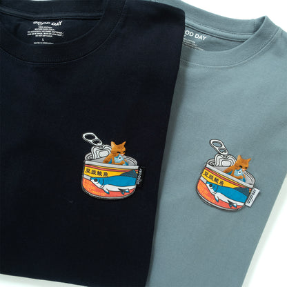 (ZT1947) Canned Cat Graphic Pocket Tee