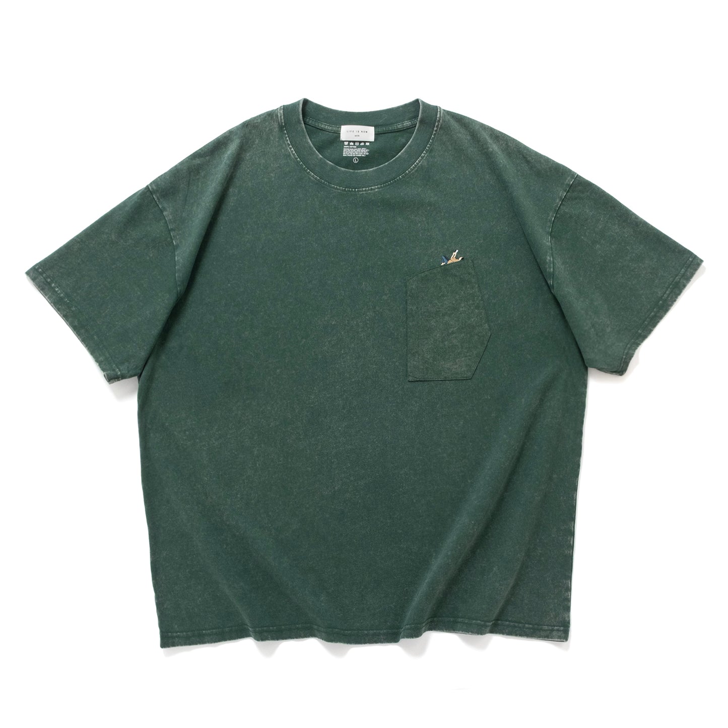 (ZT1926) 草原閱讀繡花口袋 Tee