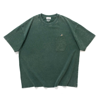 (ZT1926) 草原閱讀繡花口袋 Tee