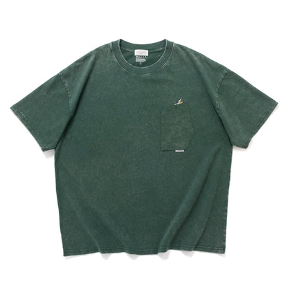 (ZT1926) 草原閱讀繡花口袋 Tee