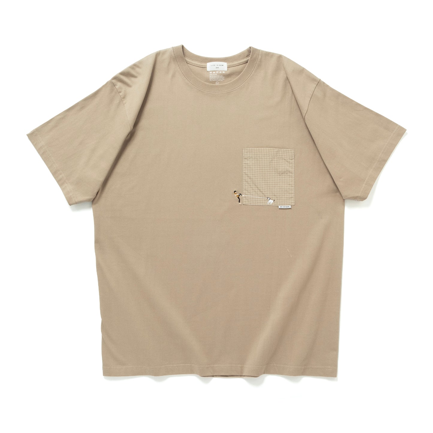 (ZT1927) 遛狗繡花口袋 Tee