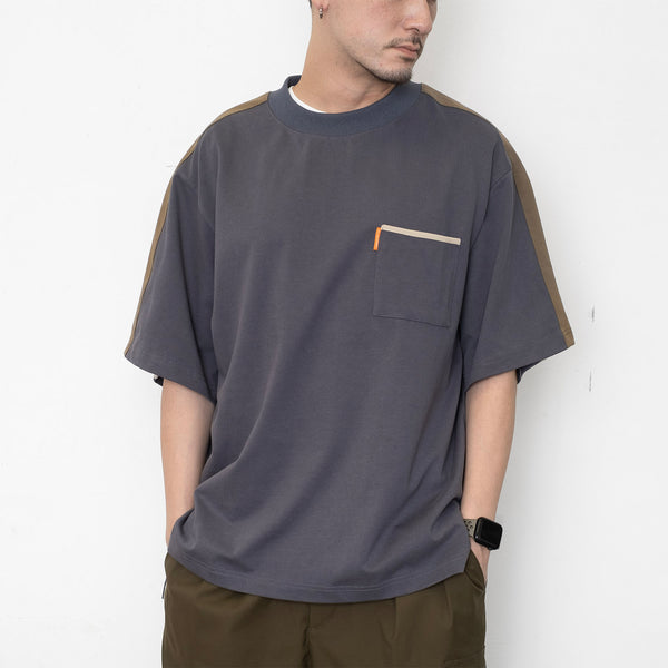 (YT1200) Paisley Sleeves Patchwork Tee
