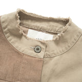 (JK415) Raw Edge Patchwork Jacket