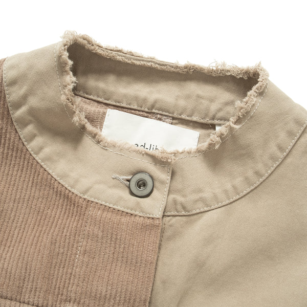 (JK415) Raw Edge Patchwork Jacket