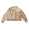 (JK415) Raw Edge Patchwork Jacket