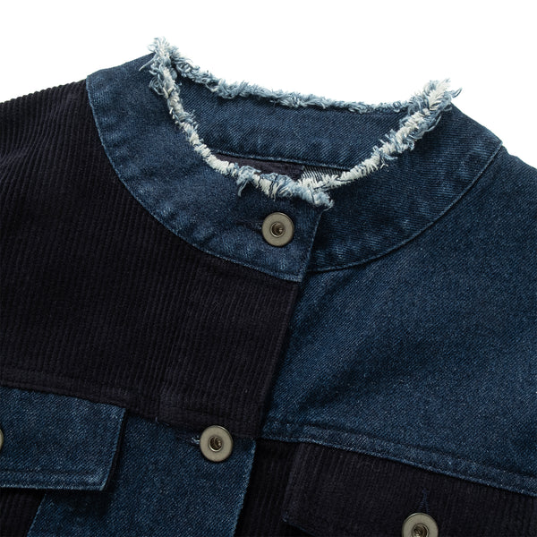 (JK415) Raw Edge Patchwork Jacket