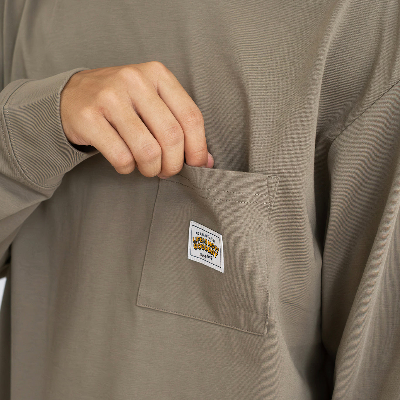 (YT1713) Anti Odor Drawstrings Long Sleeve Tee