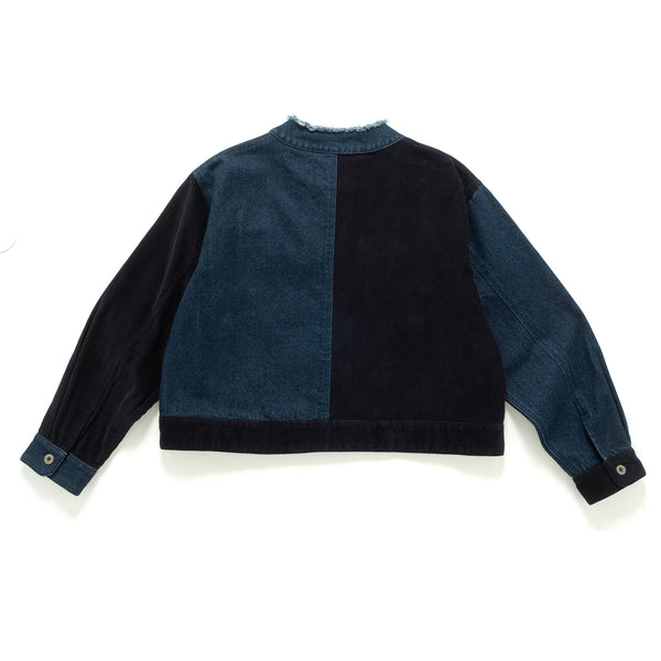 (JK415) Raw Edge Patchwork Jacket