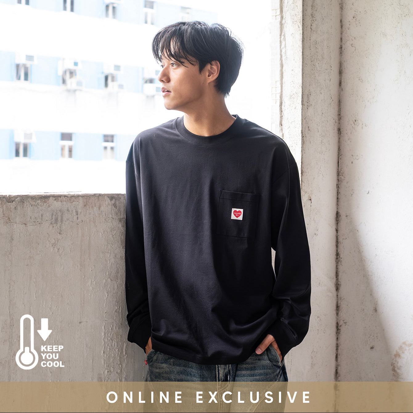 (TP1945) Anti Odor Drawstrings Long Sleeve Tee (Online Exclusive)