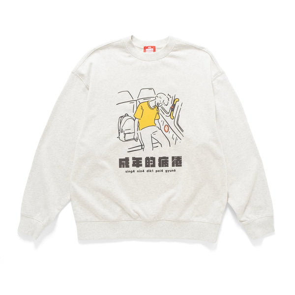 (EX637) Tired on Bus Graphic Sweater
