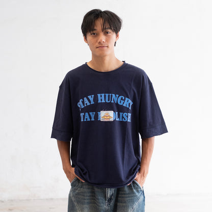 (TP1956) Flock Print Message Tee with Patch