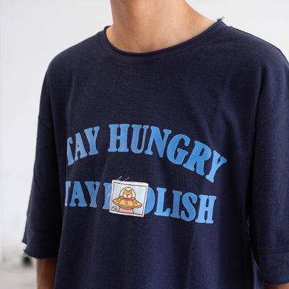 (TP1956) Flock Print Message Tee with Patch