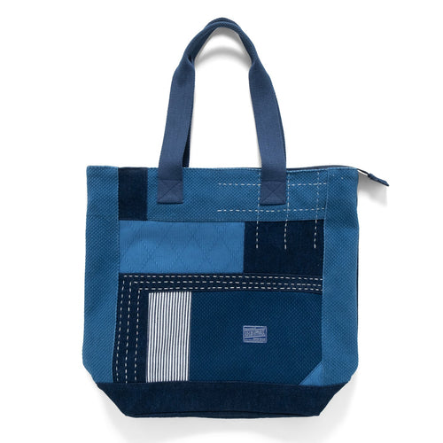 (YB544) Indigo Patchwork Sashiko Tote