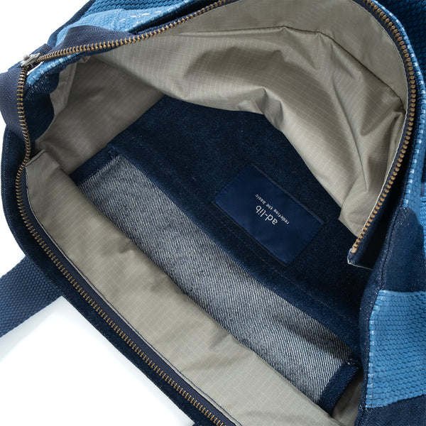 (YB544) Indigo Patchwork Sashiko Tote