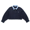 (TP1704) Cropped Long Sleeve Polo Shirt