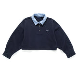 (TP1704) Cropped Long Sleeve Polo Shirt