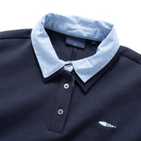 (TP1704) Cropped Long Sleeve Polo Shirt