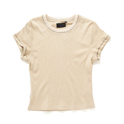 (TP1865) Whipstitch Trim Layered Twin Set