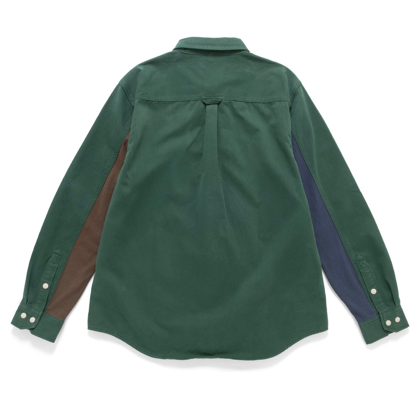 (ST483) Jersey Sleeve Patchwork Shirt