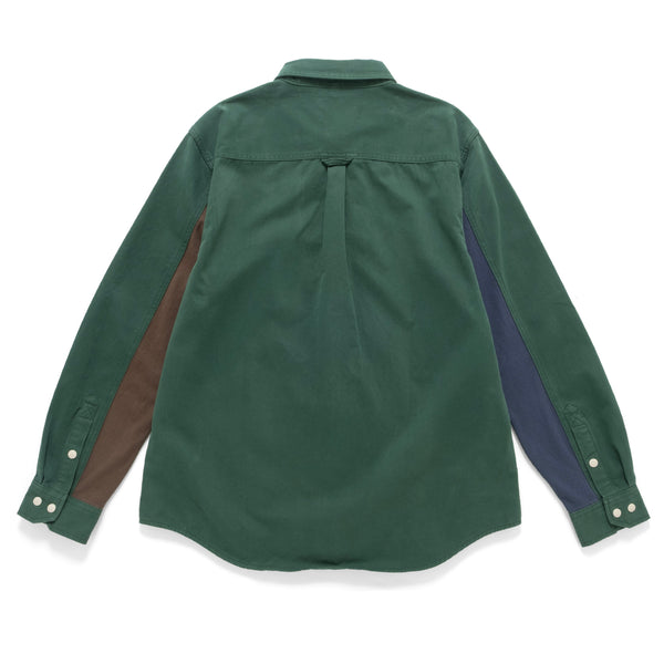 (ST483) Jersey Sleeve Patchwork Shirt