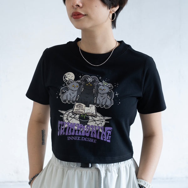 (ZT1780) Summoning Graphic Cropped Tee