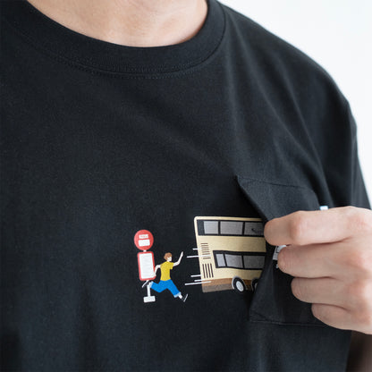(EX636) Missed Bus Graphic Pocket Tee