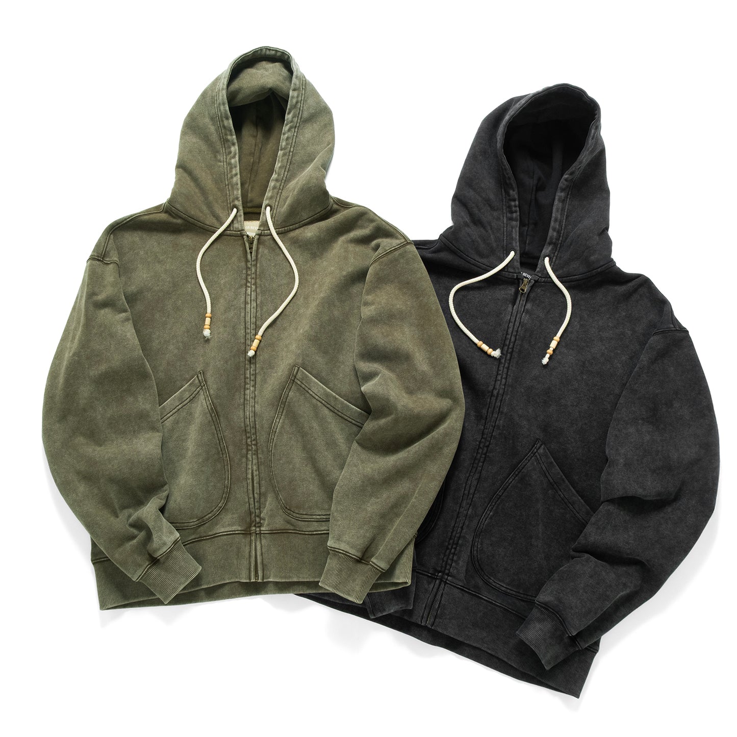 (JK410) Washed Zip Up Jacket