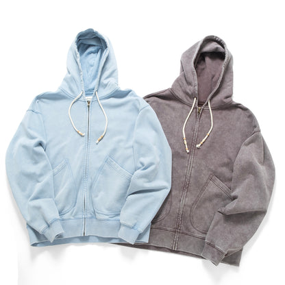 (JK410) Washed Zip Up Jacket
