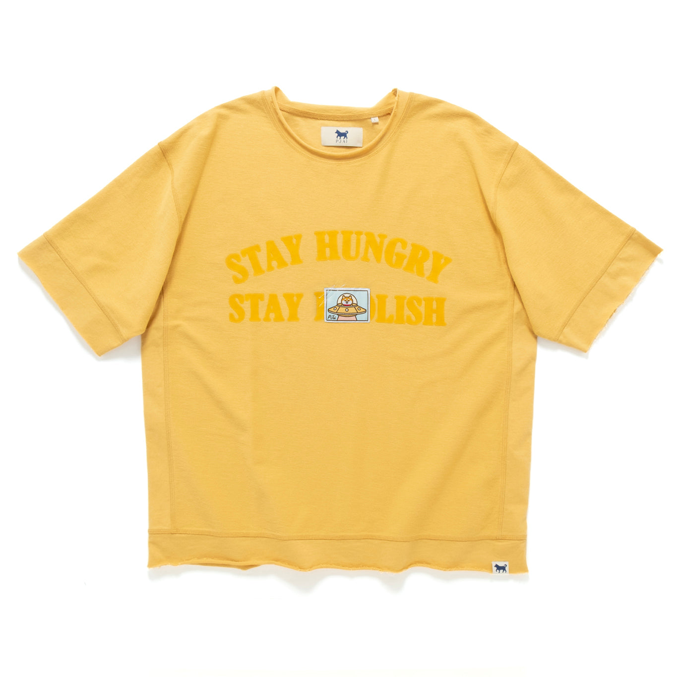 (TP1956) Flock Print Message Tee with Patch