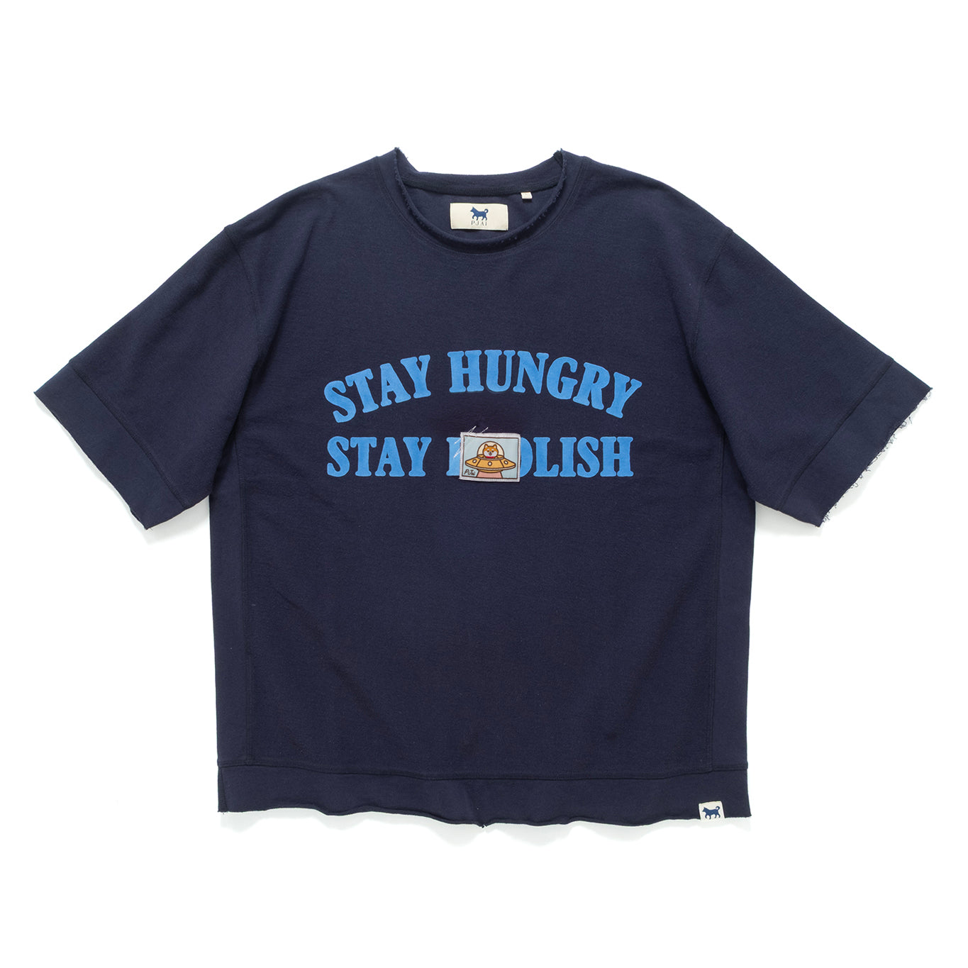 (TP1956) Flock Print Message Tee with Patch