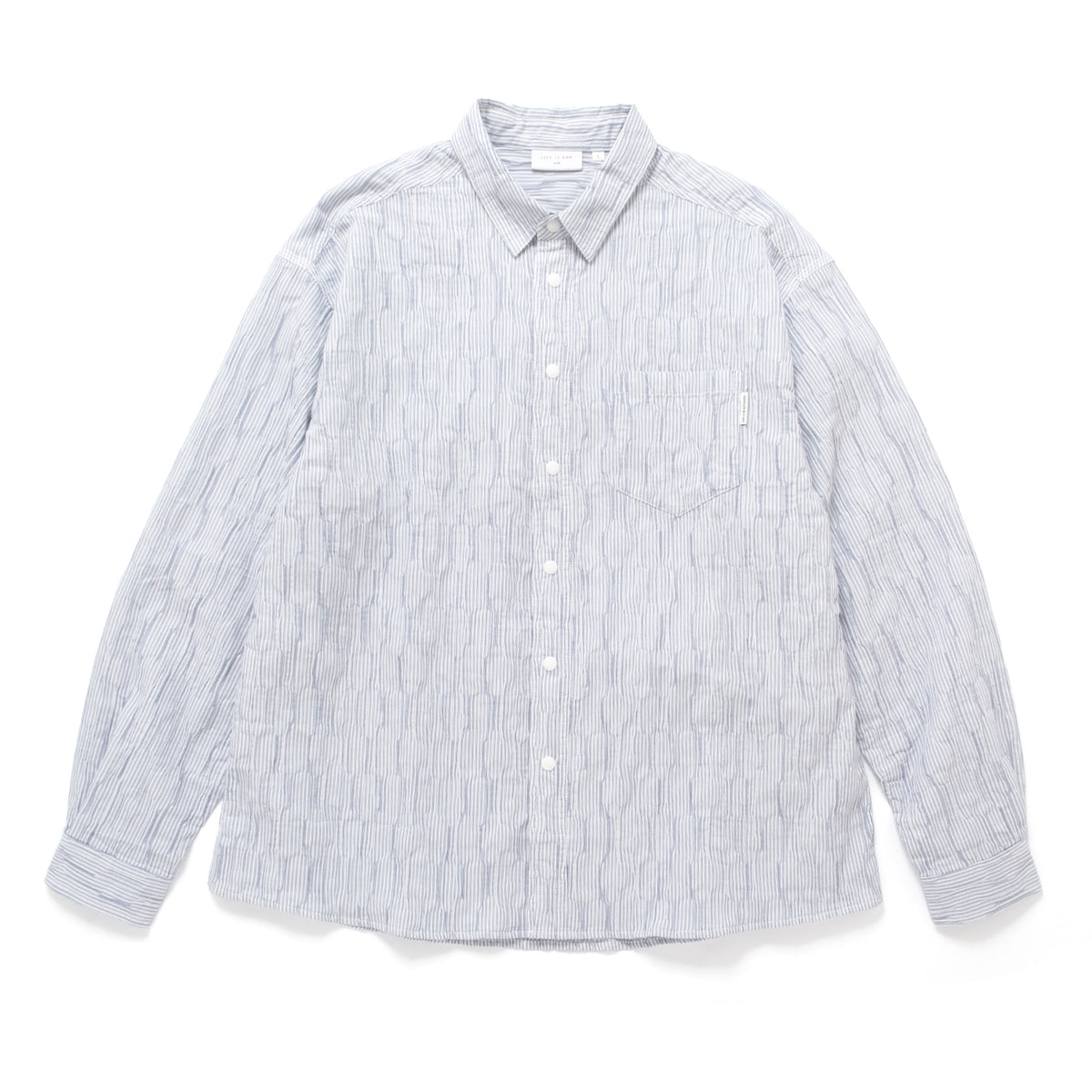 (ST555) Crinkle Striped Shirt