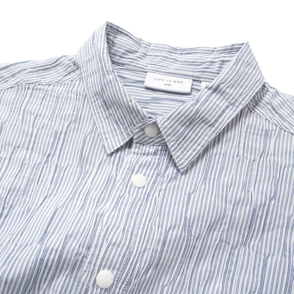 (ST555) Crinkle Striped Shirt