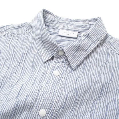 (ST555) Crinkle Striped Shirt