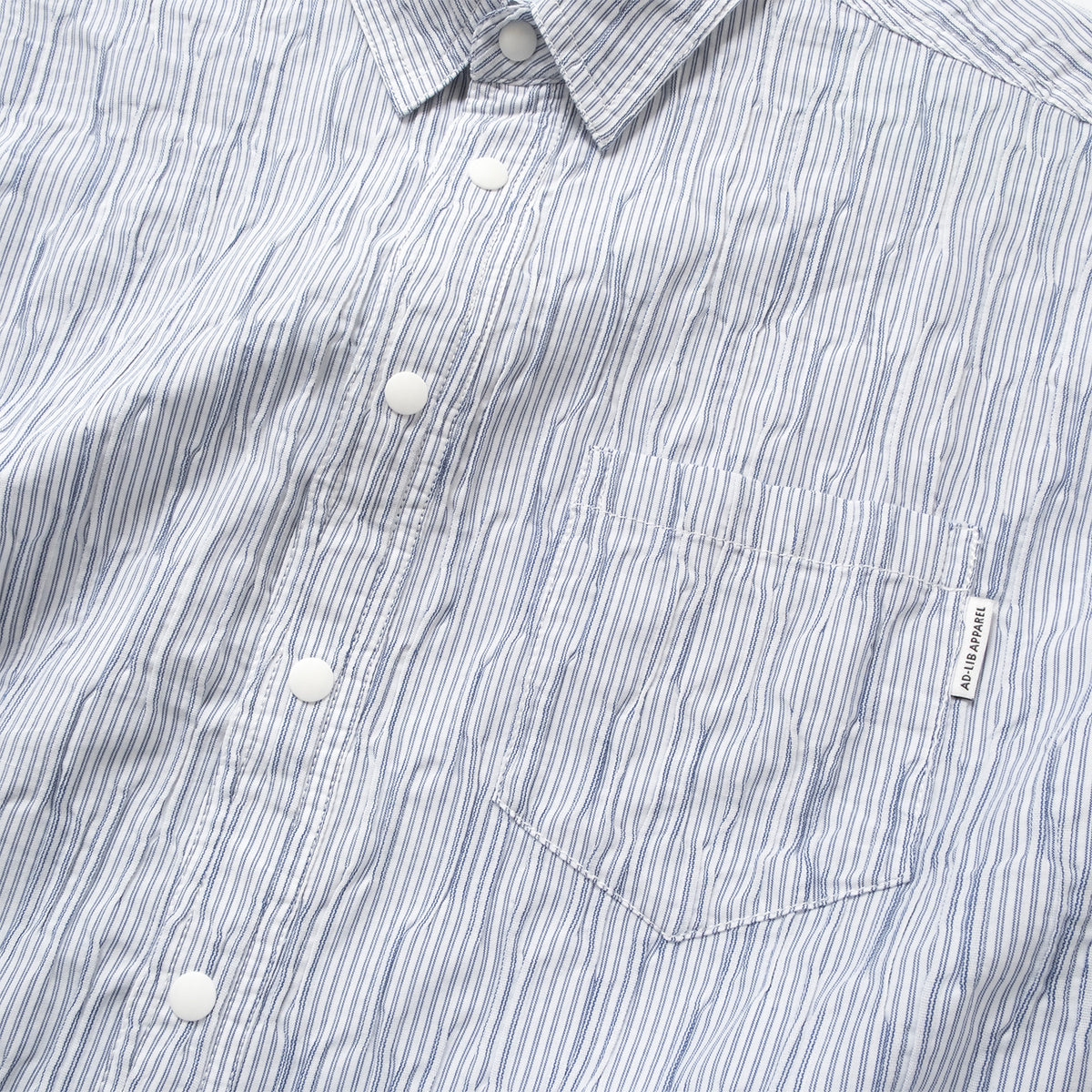 (ST555) Crinkle Striped Shirt