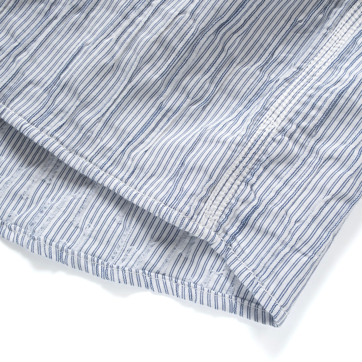 (ST555) Crinkle Striped Shirt