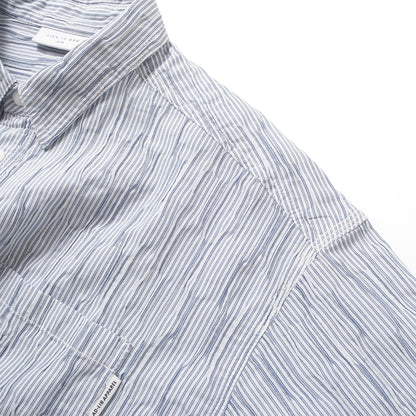 (ST555) Crinkle Striped Shirt