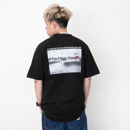 (ZT1269) Never Too Late Embroidery Graphic Tee