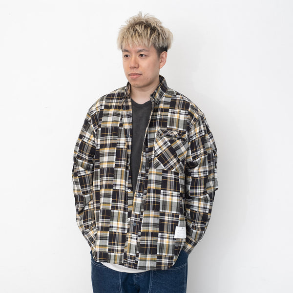 (YS329) Patchwork Fabric Shirt