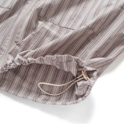 (JK455) Striped Hooded Jacket