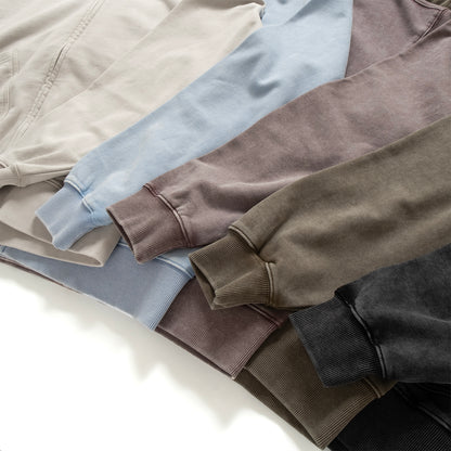 (JK410) Washed Zip Up Jacket