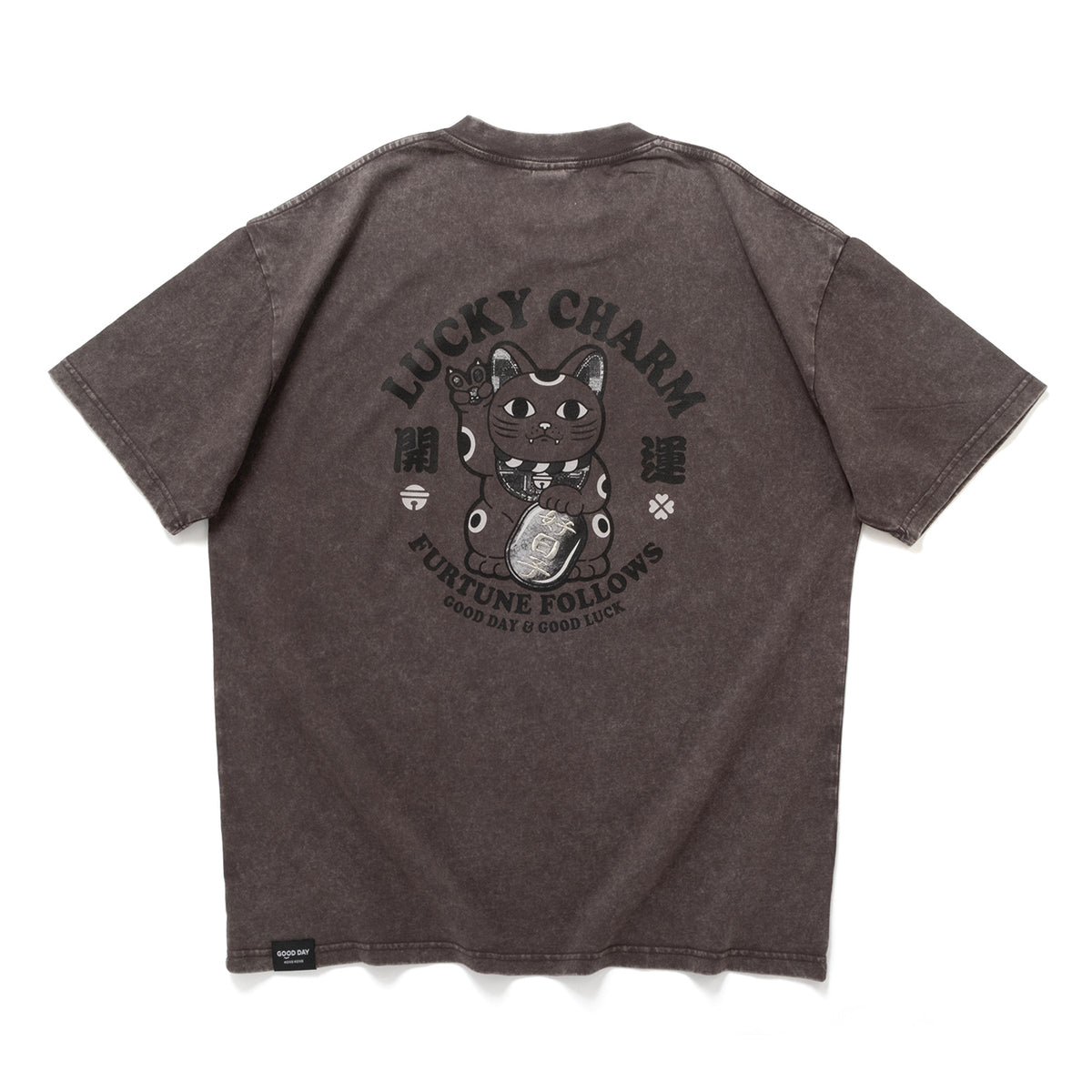 (ZT1966) 招財貓圖案繡花Tee (網店限定)