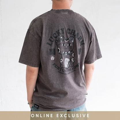(ZT1966) 招財貓圖案繡花Tee (網店限定)