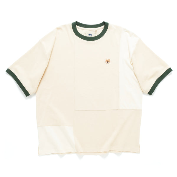 (TP1721) 窩夫格拼色滾邊Tee