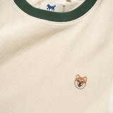 (TP1721) 窩夫格拼色滾邊Tee