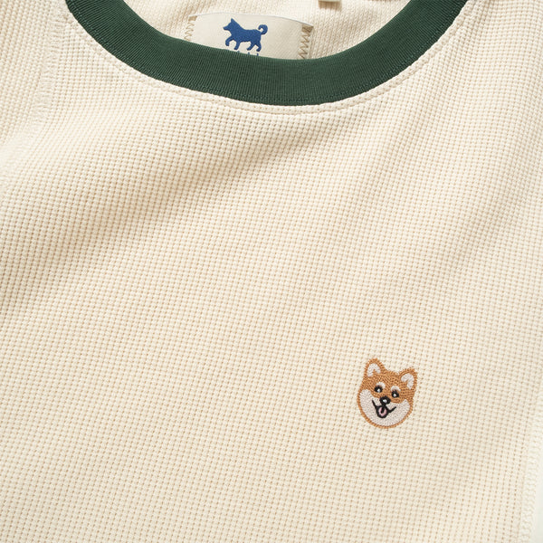 (TP1721) 窩夫格拼色滾邊Tee