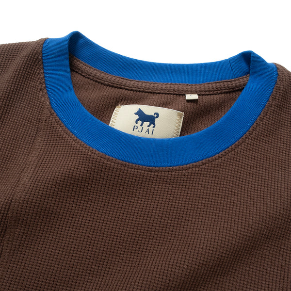 (TP1721) 窩夫格拼色滾邊Tee