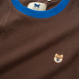 (TP1721) 窩夫格拼色滾邊Tee