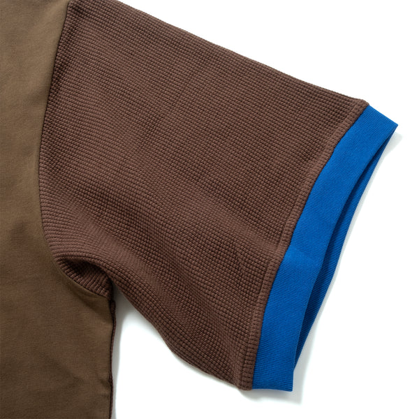 (TP1721) 窩夫格拼色滾邊Tee