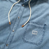 (ST476) Washed Denim Hodded Shirt