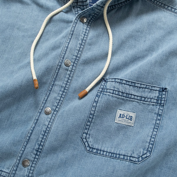 (ST476) 洗水牛仔有帽恤衫